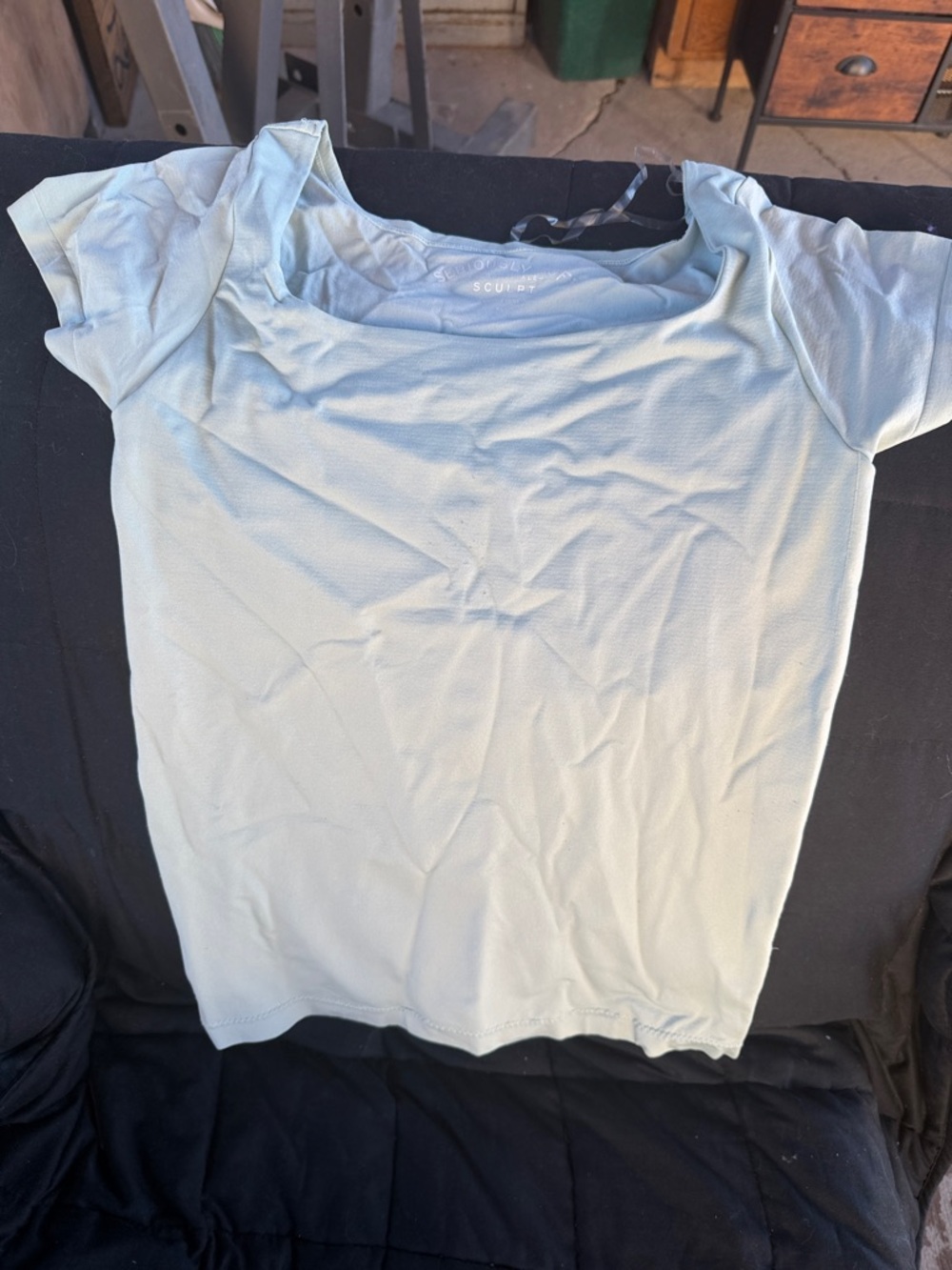 Aeropostale Light Blue Scoop Neck Short Sleeve Tee
